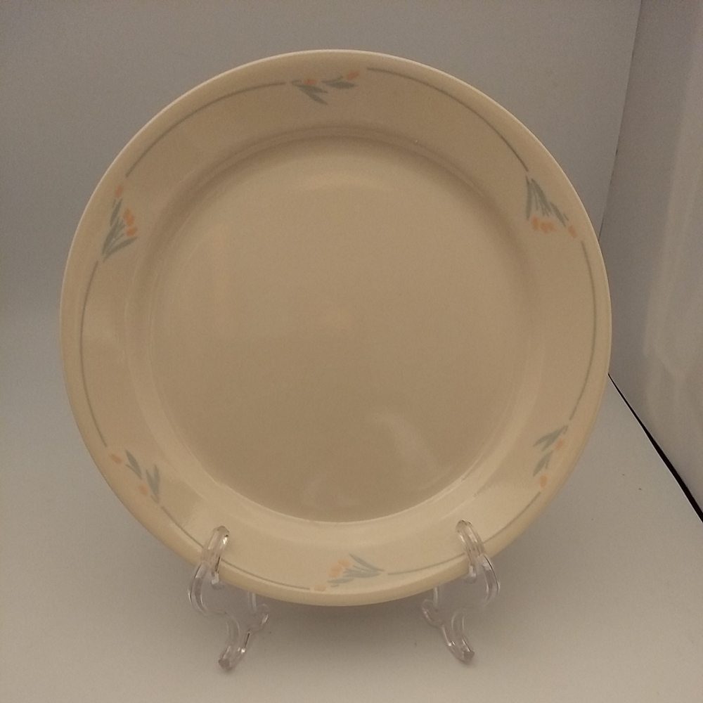 Corelle Beige Dinner Plate Blue Vine Peach Flower
